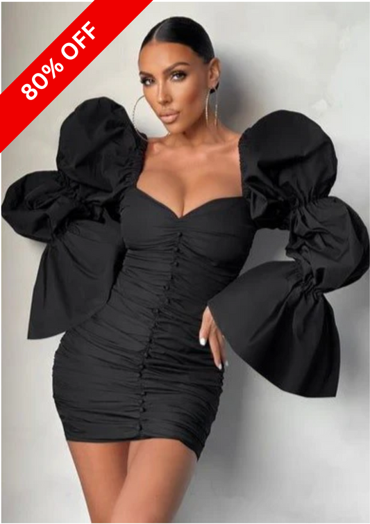 EXAGGERATED PUFF SLEEVE MINI DRESS