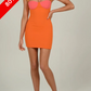 CONTRASTING SLING BACKLESS DRESS