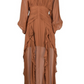 LILY BROWN CHIFFON DRESS