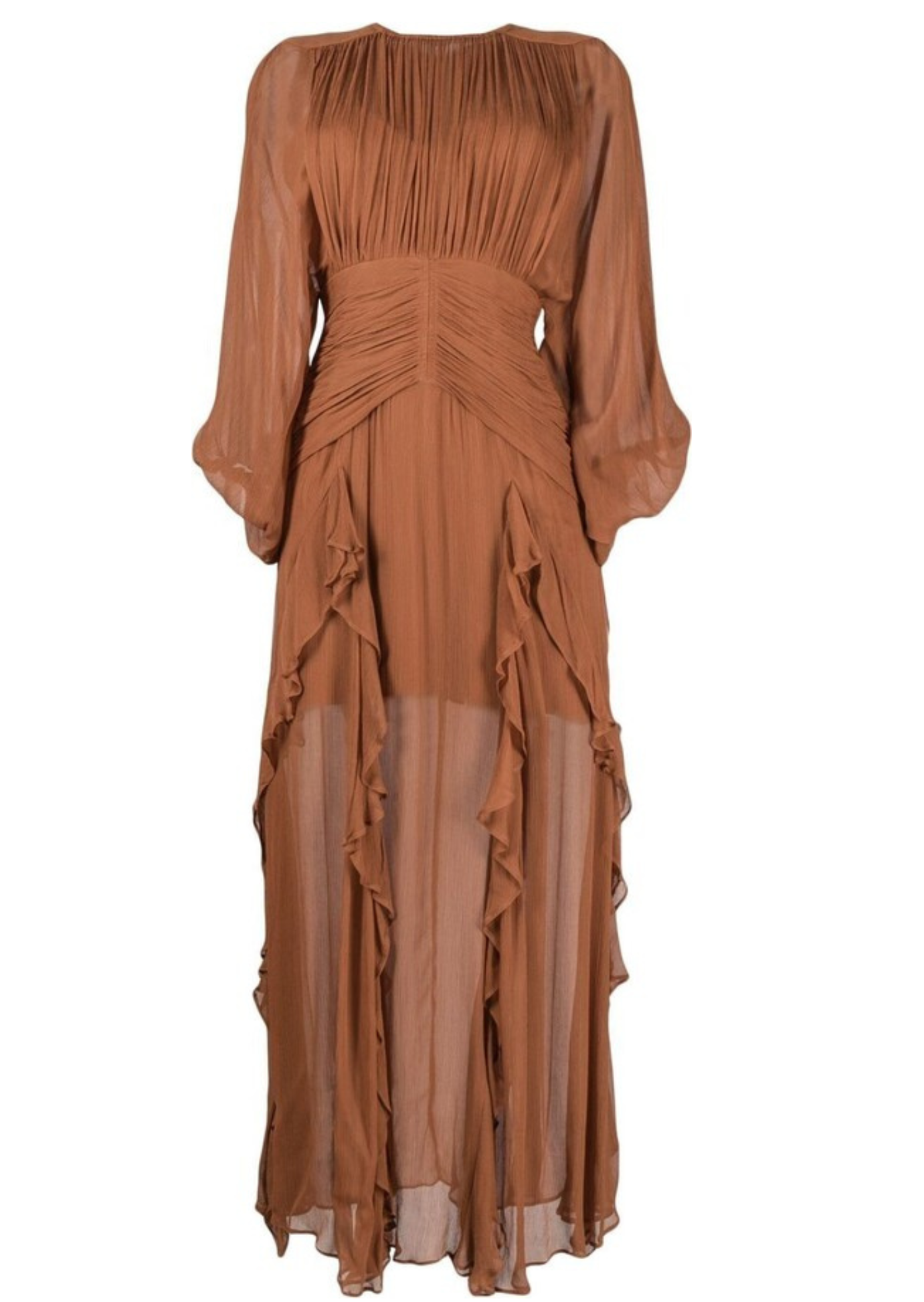 LILY BROWN CHIFFON DRESS