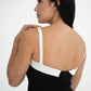 WHITE AND BLACK FLARED DRESS