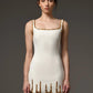 WHITE KEA EMBROIDERED MINI DRESS