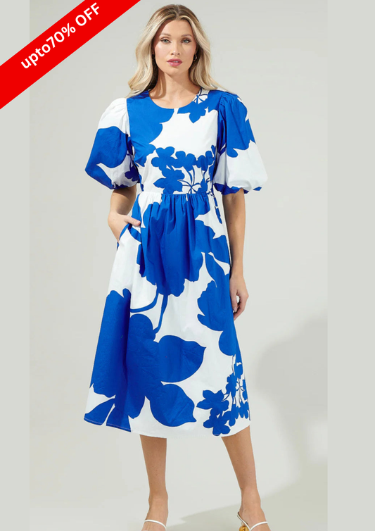 YAMI FLORAL PRINT COTTON DRESS