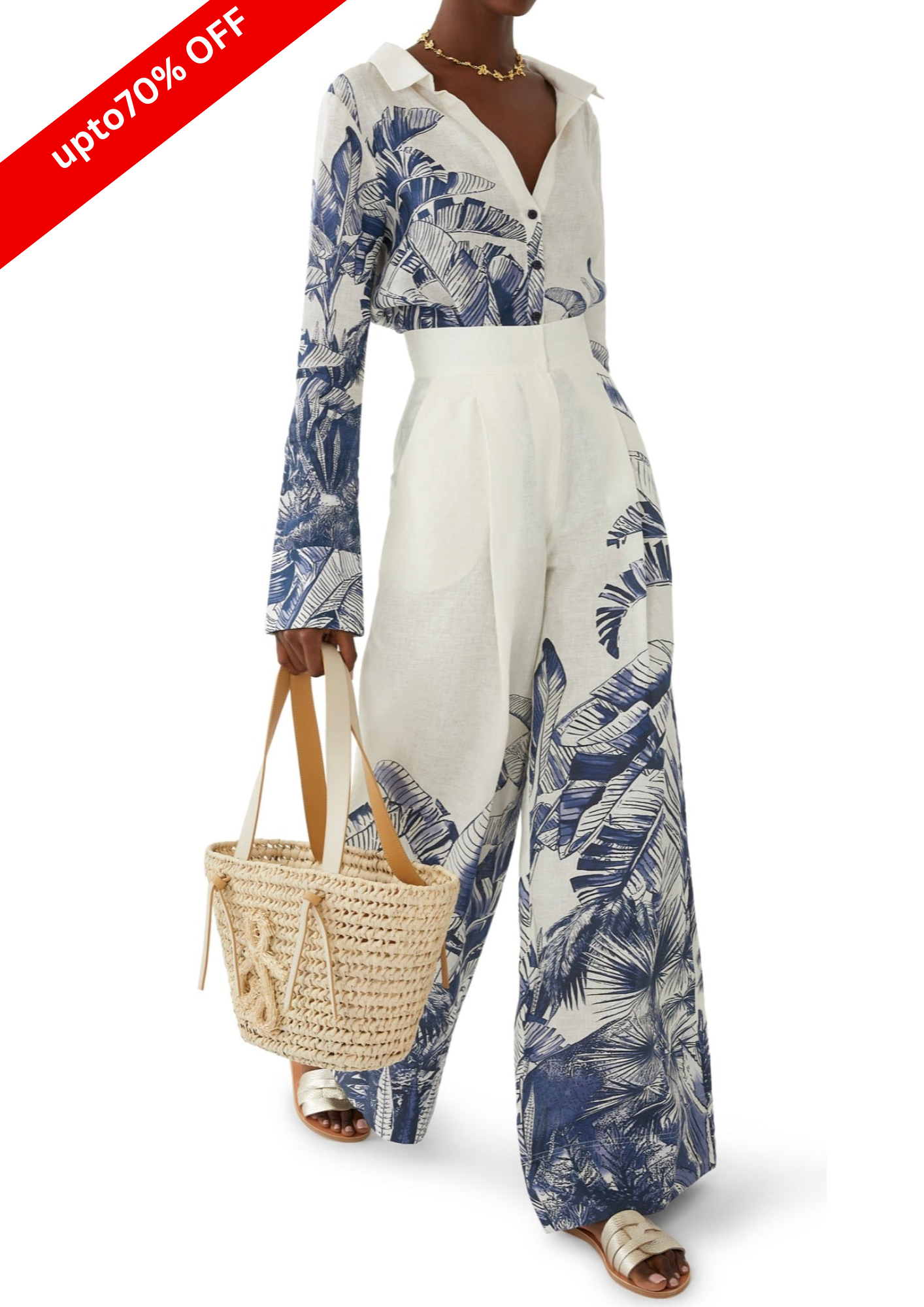 PALM ARENA WIDE LEG PANT-SHIRT SET