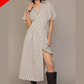 STRIPED TOBIE PLEATED WAIST DRESS