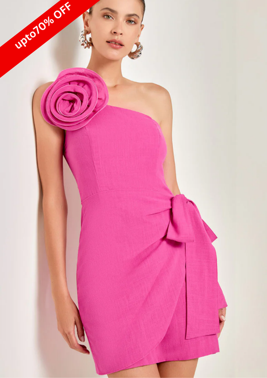 WRAP ONE SHOULDER DRESS