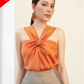 ORANGE TIE KNOT TOP