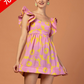 FLORAL PINK FRILL SHOULDER DRESS
