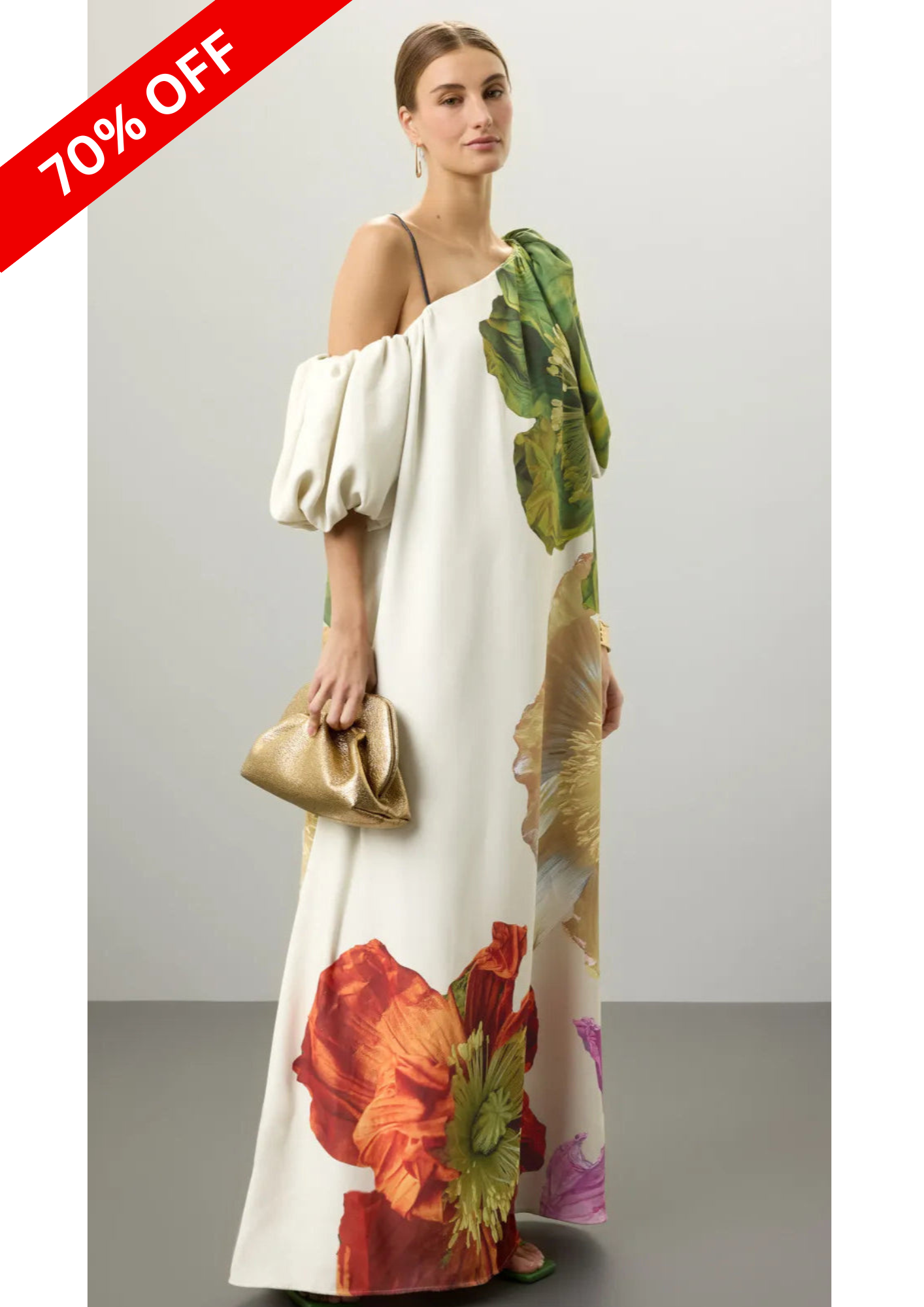 FLORAL ABSTRACT PRINT MAXI GOWN