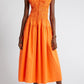 ORANGE SMOCKED BODICE COTTON DRESS