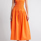 ORANGE SMOCKED BODICE COTTON DRESS