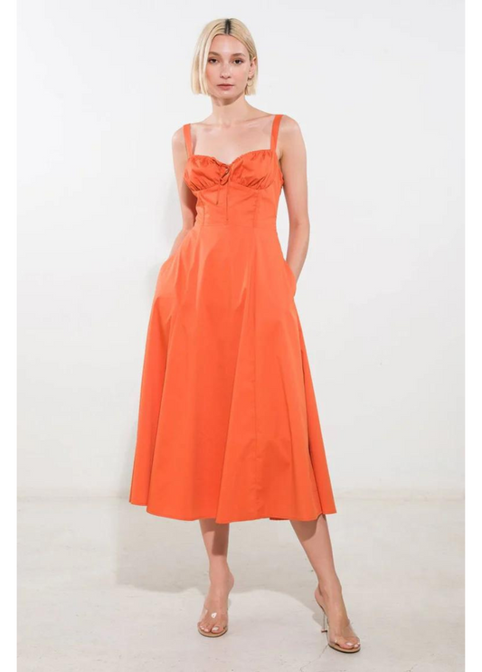 CAPTIVATING ORANGE RESORT DRESS