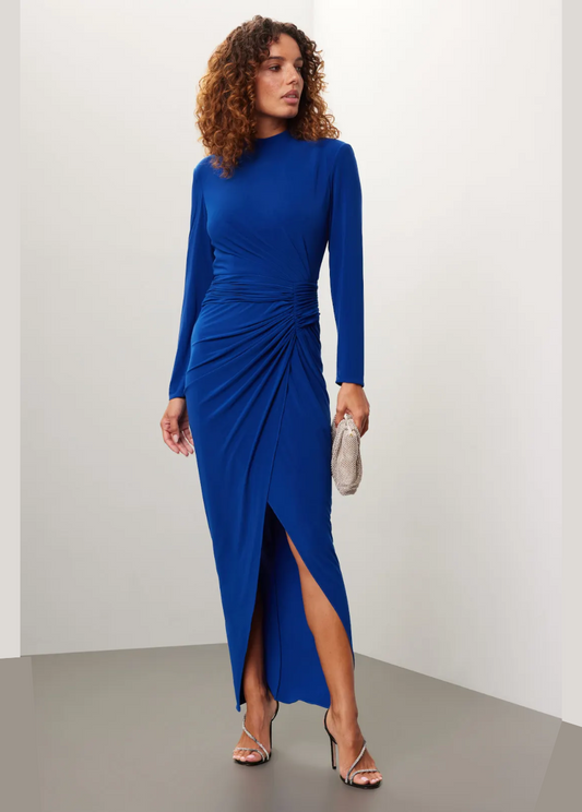 RUCHED LONG SLEEVE GOWN