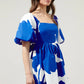 YAMI FLORAL PRINT MINI COTTON DRESS