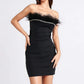 BODYCON MINI DRESS WITH FEATHERS