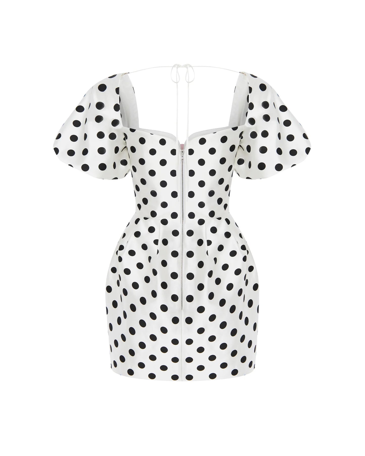 ROSE DETAIL POLKA DOT MINI DRESS