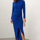 RUCHED LONG SLEEVE GOWN