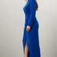 RUCHED LONG SLEEVE GOWN