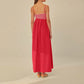 RED FISH EMBROIDERED MAXI DRESS