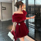 CHRISTMAS EVE FUR GLOVE DRESS