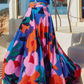 MULTICOLOR FLORAL PRINT MAXI SKIRT