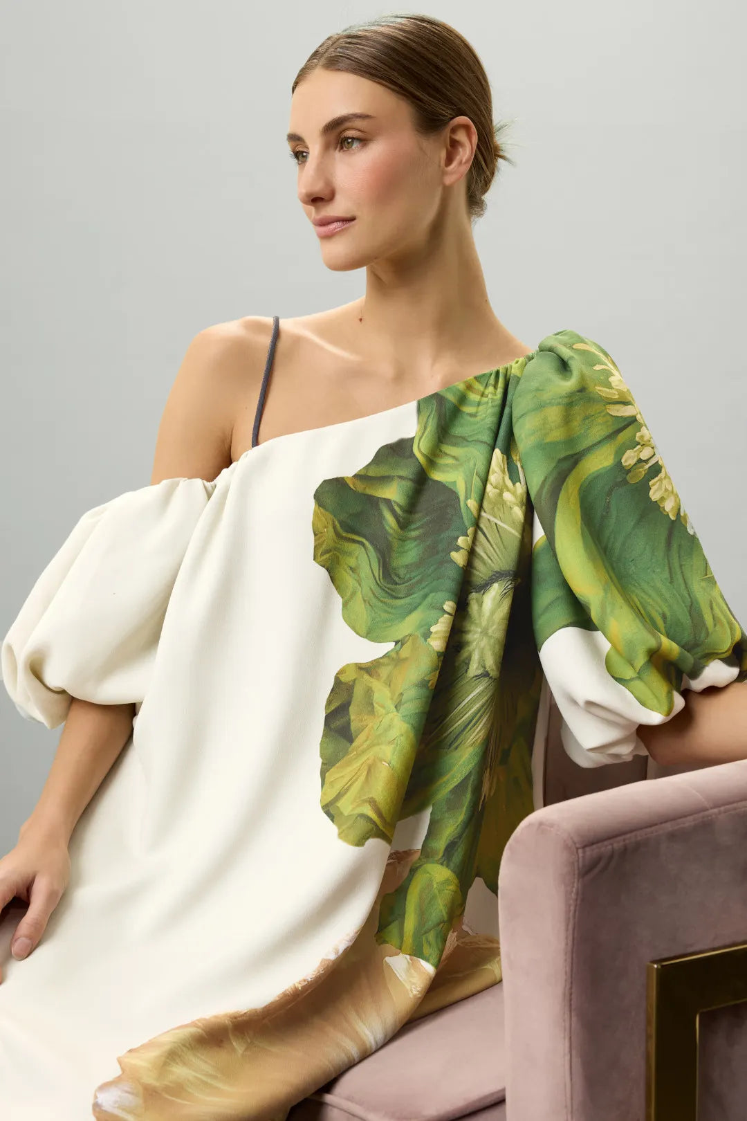 FLORAL ABSTRACT PRINT MAXI GOWN