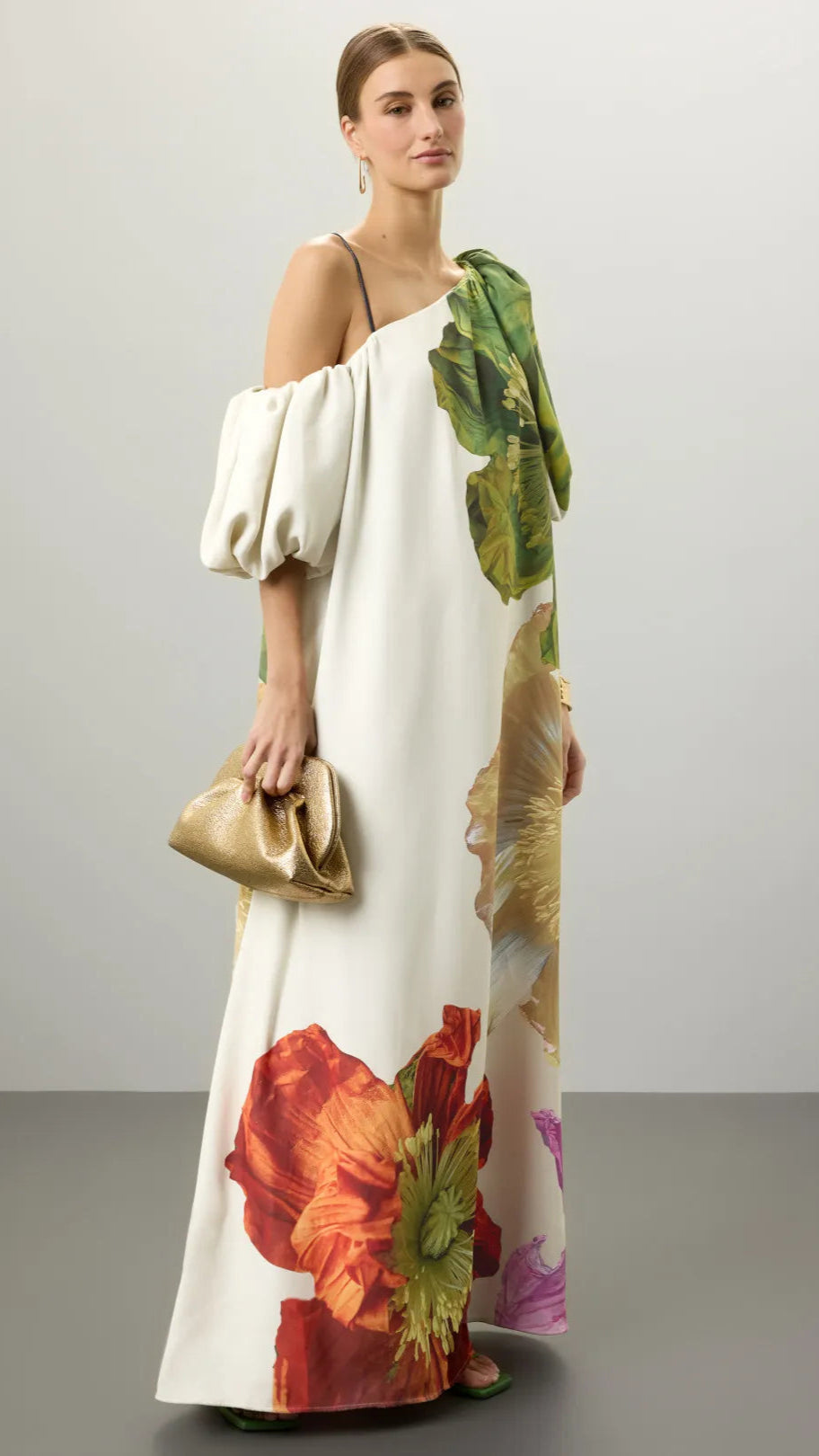 FLORAL ABSTRACT PRINT MAXI GOWN