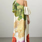 FLORAL ABSTRACT PRINT MAXI GOWN