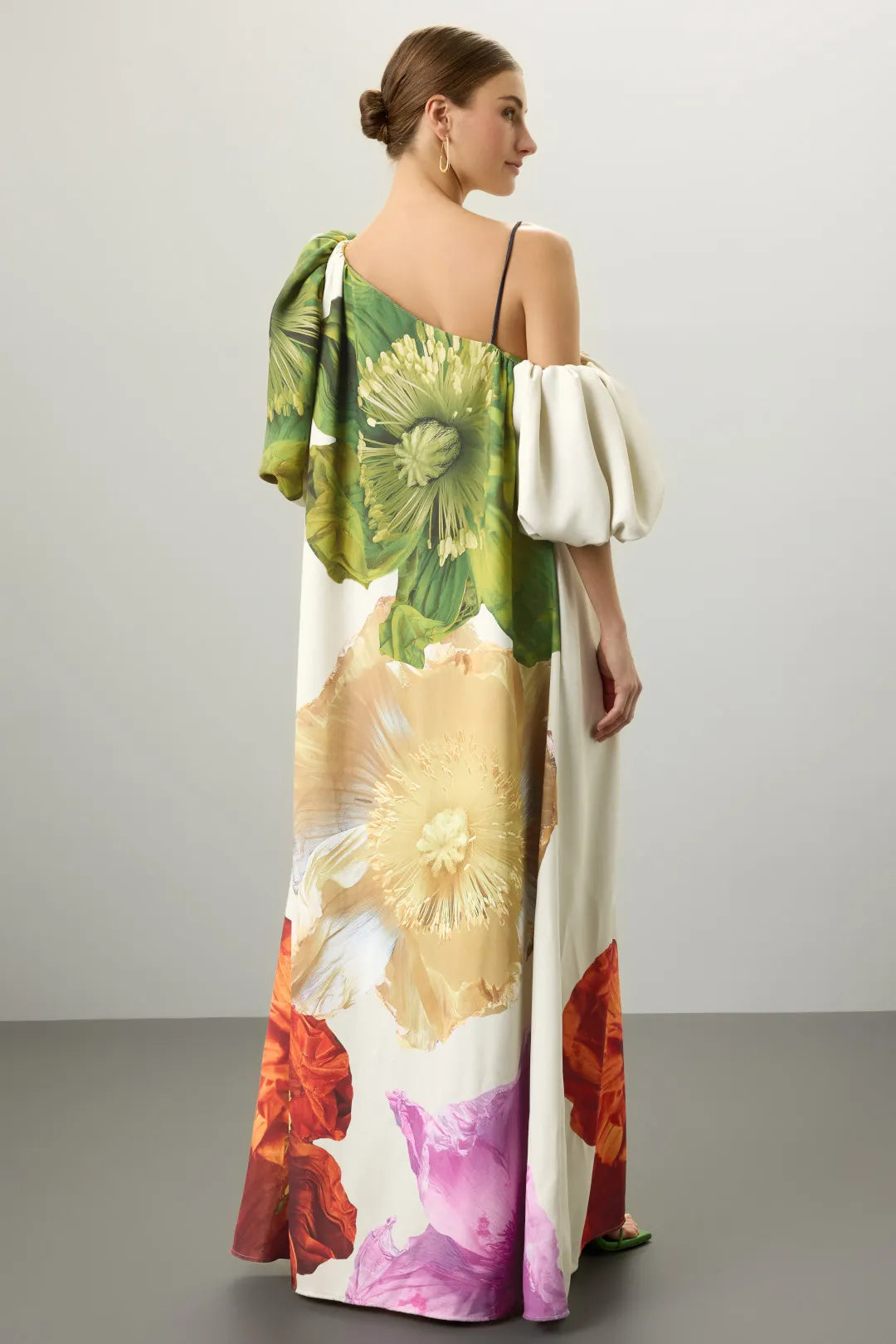 FLORAL ABSTRACT PRINT MAXI GOWN