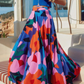 MULTICOLOR FLORAL PRINT MAXI SKIRT