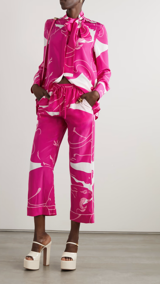 FUCHSIA PINK ABSTRACT PRINT CO-ORD