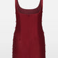 CRYSTAL DROP BURGUNDY MINI DRESS