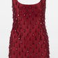 CRYSTAL DROP BURGUNDY MINI DRESS