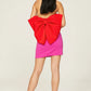 DRAPED BACK BOW SHORT DRESS