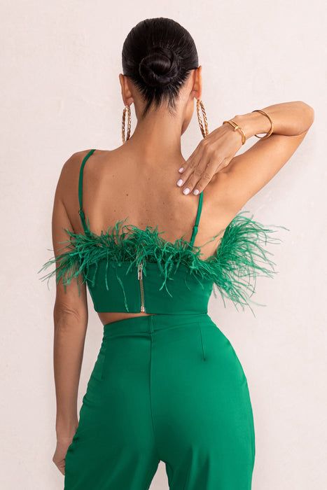 EMERALD GREEN FEATHER CO-ORD