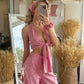 GINGHAM TIE UP CO-ORD