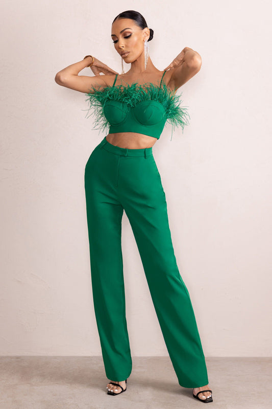 EMERALD GREEN FEATHER CO-ORD