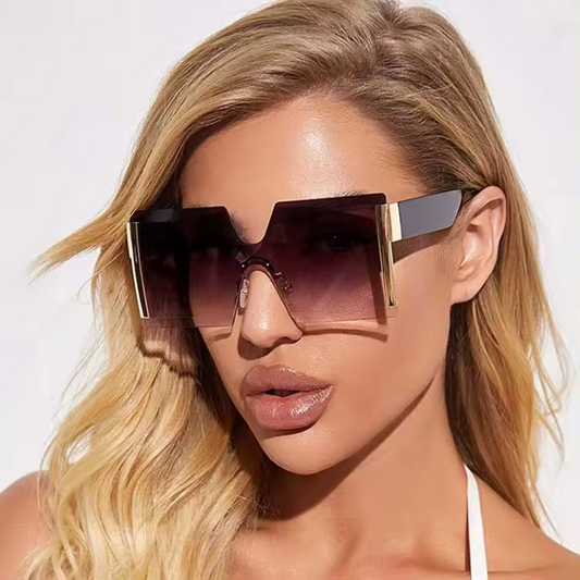 OVERSIZED RIMLESS GRADIENT SUNGLASSES