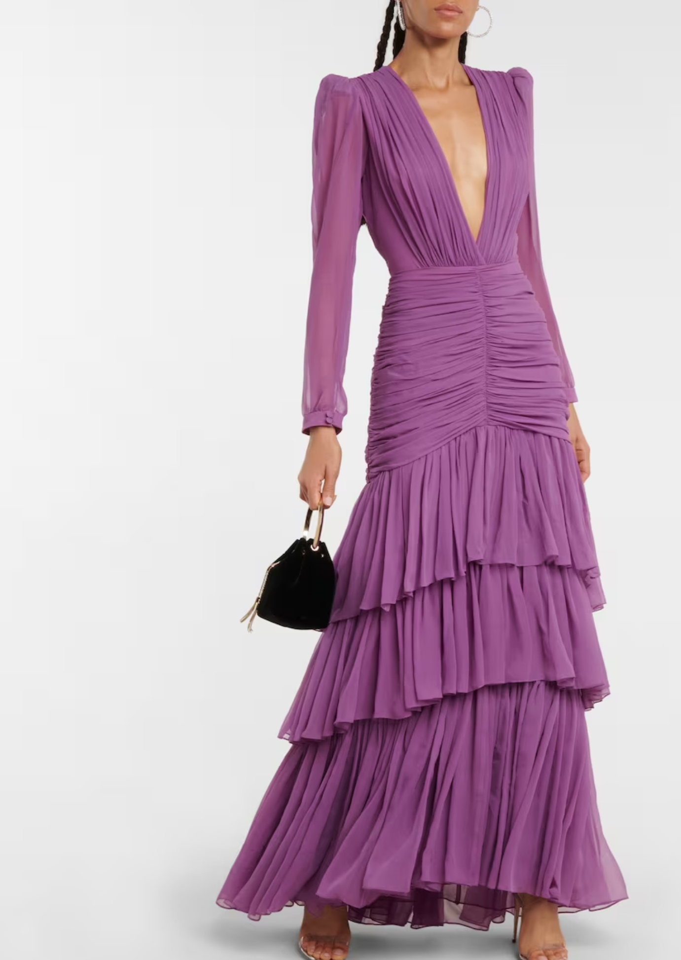 LILAC RUCHED COCKTAIL DRESS