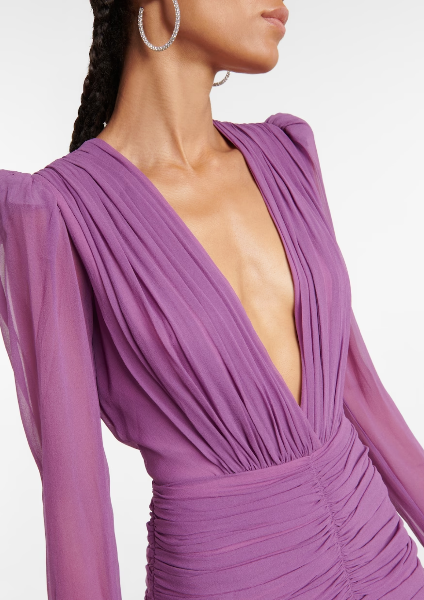 LILAC RUCHED COCKTAIL DRESS