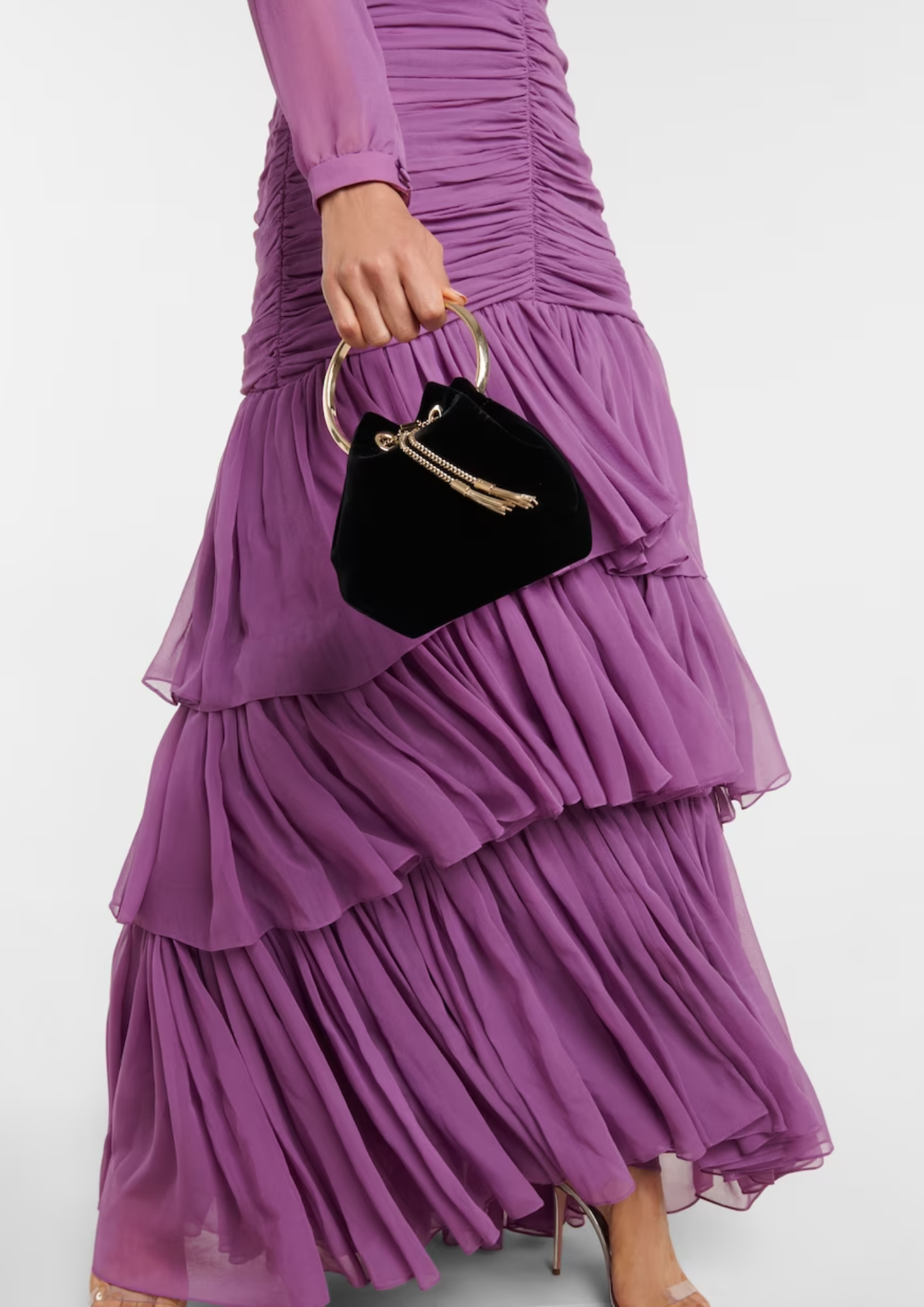 LILAC RUCHED COCKTAIL DRESS