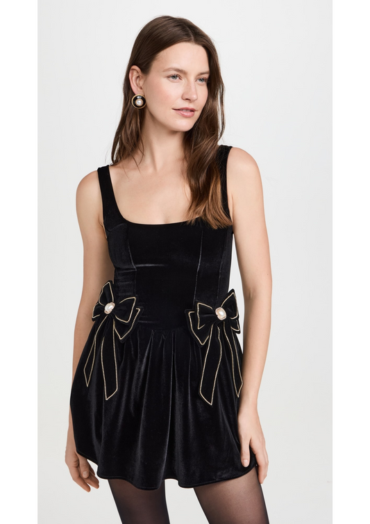 BLACK VELVET MINI DRESS