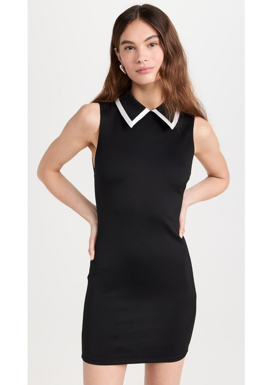 BLACK COLLARED NECK DRESS