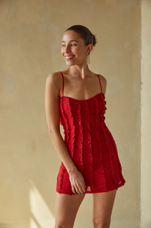 VENITIA RUFFLE MINI DRESS