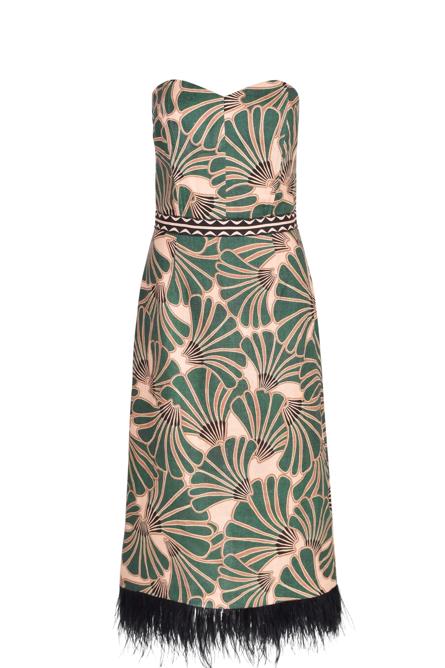FEATHER FRINGE STATEMENT DRESS