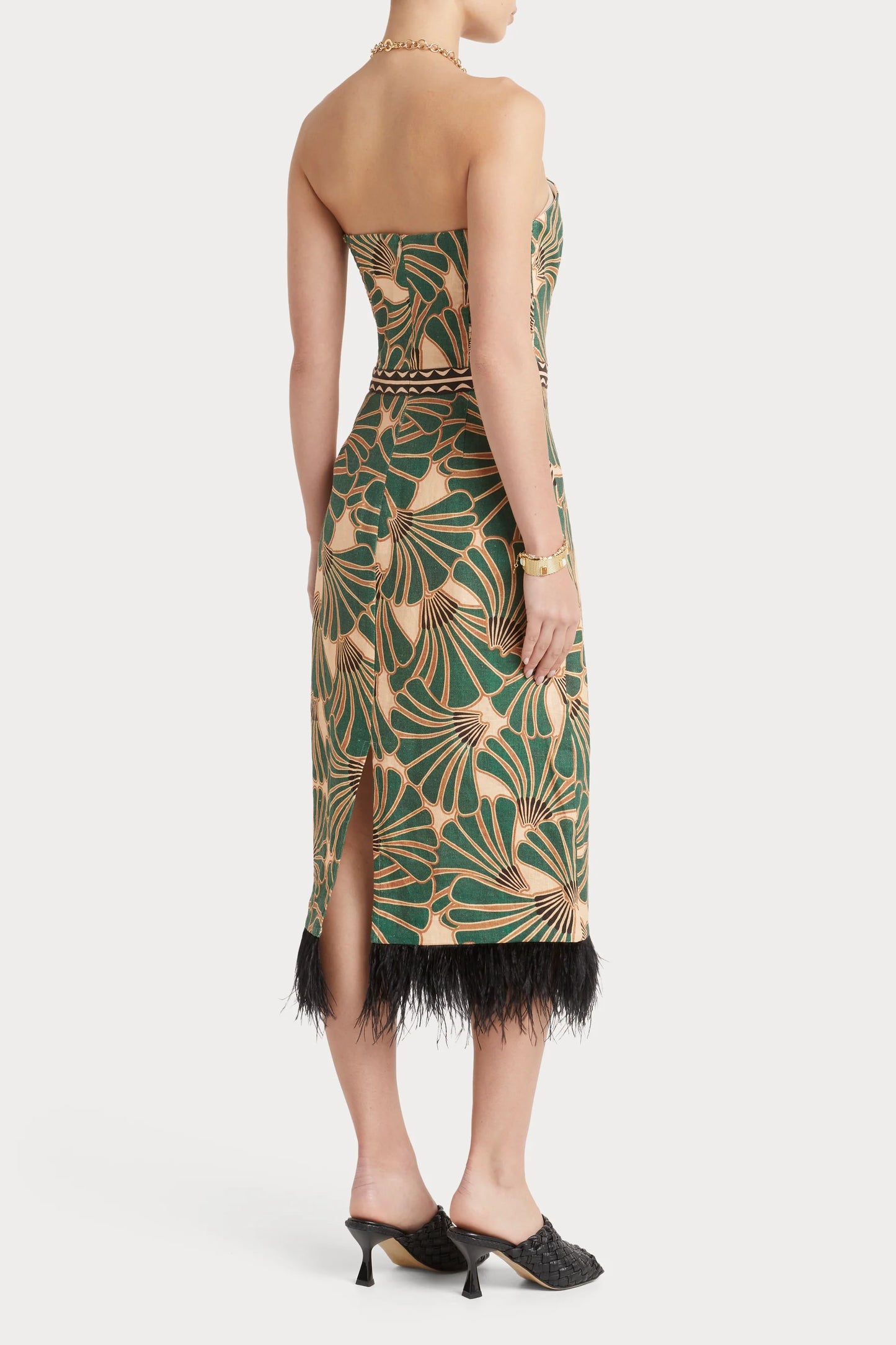 FEATHER FRINGE STATEMENT DRESS