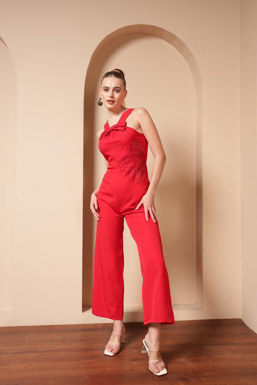 CLARA RED JUMPSUIT