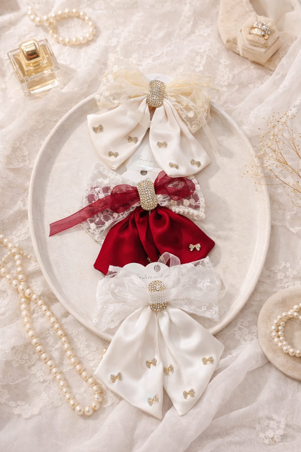 LUXE SATIN BOW TRIO