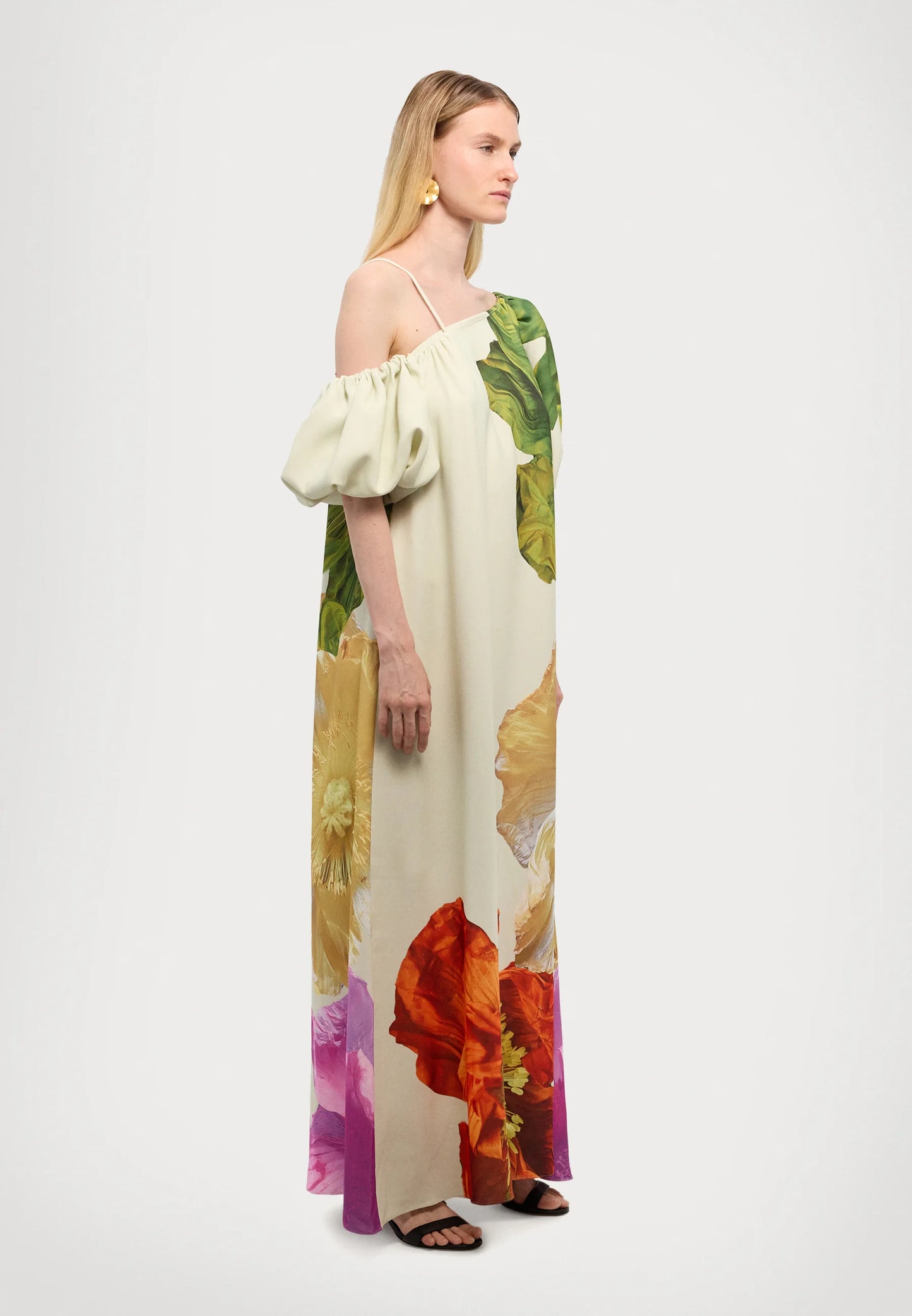 FLORAL ABSTRACT PRINT MAXI GOWN