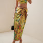 FLORAL WRAP SKIRT TOP SET